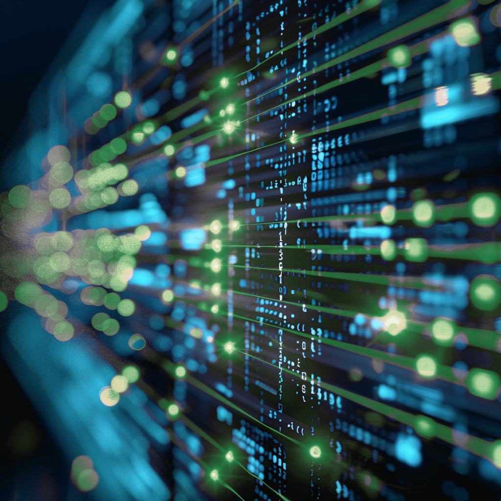 Bank of Computer Lights Flashing